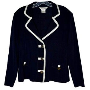 Exclusively Misook Knit Blazer Navy/Cream - LP